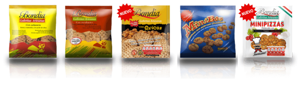 Bolsas de galletas de Bonsa en varios sabores